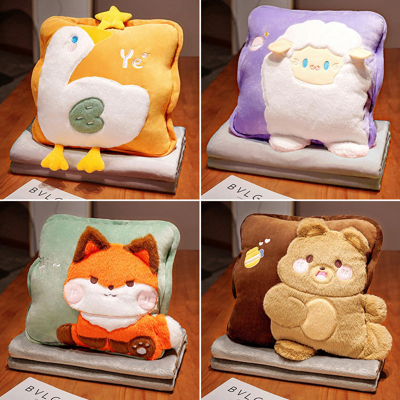卡通被子抱枕两用二合一毛毯子汽车载办公室午睡珊瑚绒空调三合一,居家布艺,抱枕被,淘宝优惠券,粉丝福利购,淘宝优惠卷
