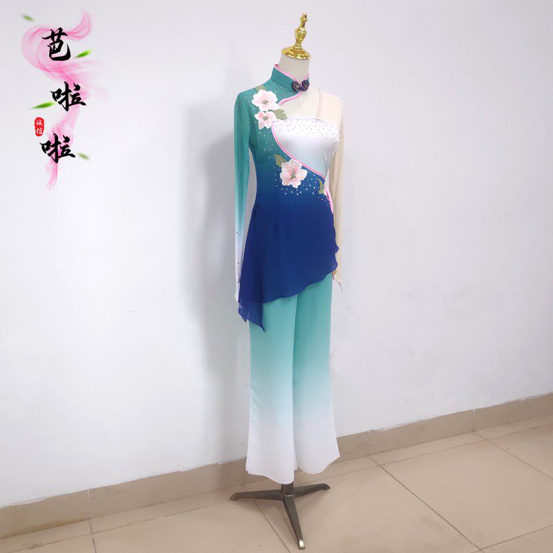 古典舞胶州秧歌舞蹈服桃李杯咏荷艺考剧目练习扇子舞伞舞演出服女