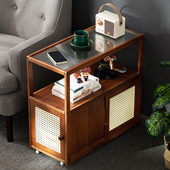 可移动边几小茶几沙发旁侧边柜小桌子床头方桌置物架角几迷你茶台