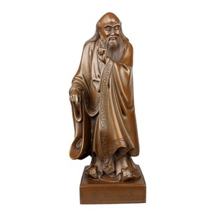 纯铜老子像摆件家居客厅工艺品摆设老子铜像老聃道祖办公室装饰品