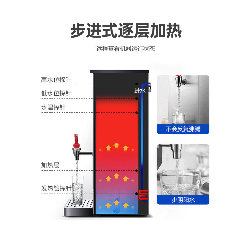 步进式开水器商用奶茶店全自动微电脑电热开水机智能小型数控吧台