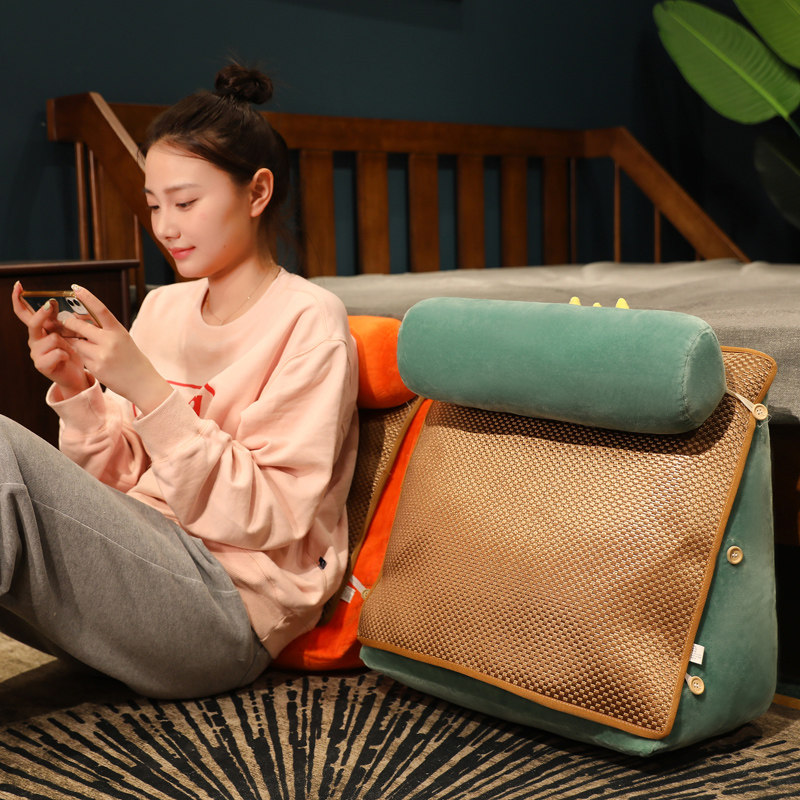 夏天凉席靠枕床头软包读书靠背垫沙发抱枕床上大靠垫三角腰垫宿舍,居家布艺,床头靠垫,淘宝优惠券,粉丝福利购,淘宝优惠卷