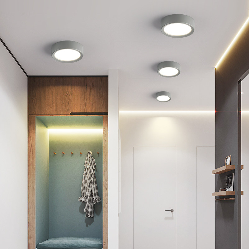 新款明装筒灯简约过道走廊天花灯射灯入户玄关客厅小吸顶灯薄圆形,家装灯饰光源,明装筒灯,淘宝优惠券,粉丝福利购,淘宝优惠卷