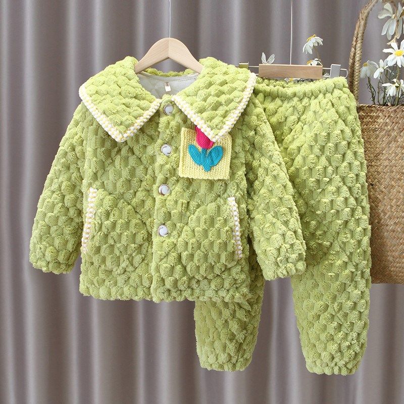 冬季加厚儿童法兰绒睡衣夹棉保暖宝宝小孩家居服男女童珊瑚绒套装,童装/婴儿装/亲子装,家居服套装,淘宝优惠券,粉丝福利购,淘宝优惠卷