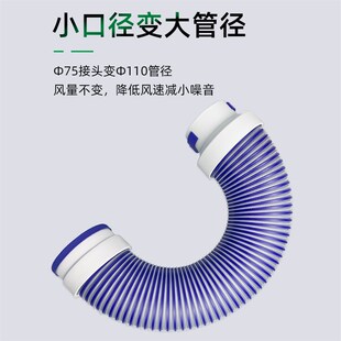 新风系统末端软管160/110/75消音新风软管透明弹性出风口软连结