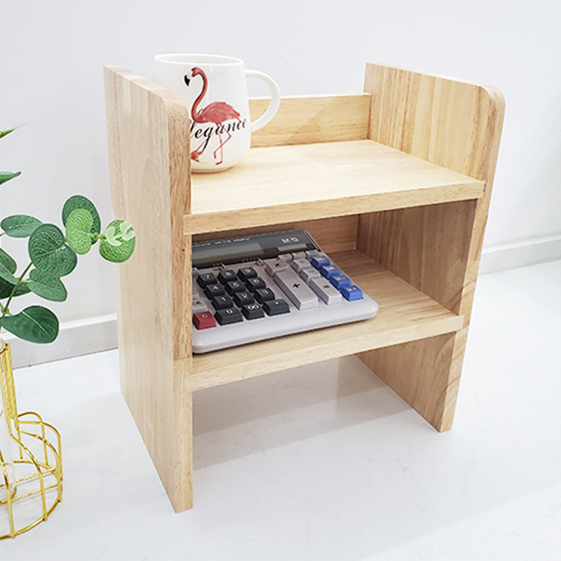 实木桌面置物架多层收纳架子书架办公室桌面绿植多肉花盆架展示架