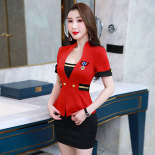 技师工作服女 2019新款秋季足疗足浴按摩养生美容sap修身显瘦套装