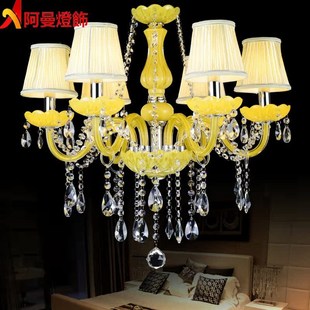 欧式客厅餐厅水晶灯卧室吊灯网咖ktv包间服装店装饰彩色蜡烛灯具