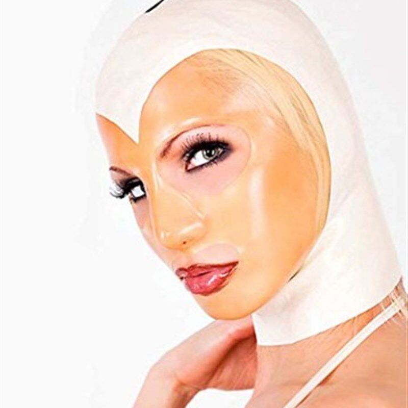 乳胶衣面具 乳胶头套 乳胶面具 拼色头套开眼嘴鼻