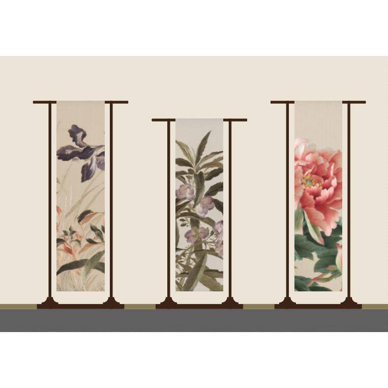 字画展示架结婚海报架画展落地架实木陈列架子新中式简易高低组合