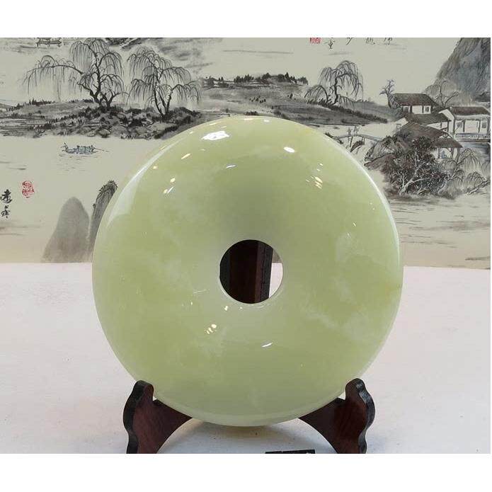 天然正品玉石阿富汗玉平安扣摆件和氏璧阿富汗青白玉怀古平安摆件