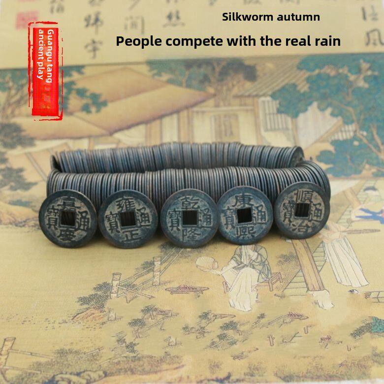 采购产品古钱币,铜钱,黑绿钱币,清十帝铜钱,200枚,五帝一串