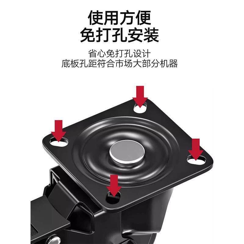 德系重型万向轮轮子工业承载重脚轮轱辘3/4寸尼龙静音带煞车推车