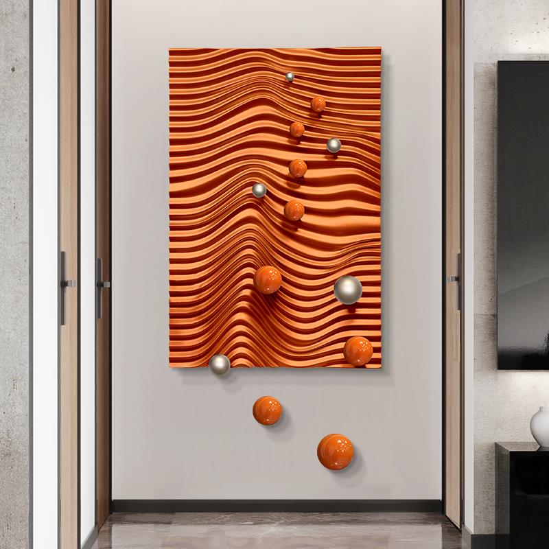 简约现代客厅背景墙装饰画创意玄关走廊过道挂画立体浮雕实物画