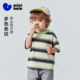 迷你巴拉巴拉男女童纯棉短袖 T恤柔软透气条纹宝宝儿童上衣2026夏