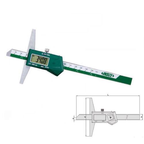 INSIZE/英示数显深度尺1141-150A0-150/200/300/500mm0.01不锈钢