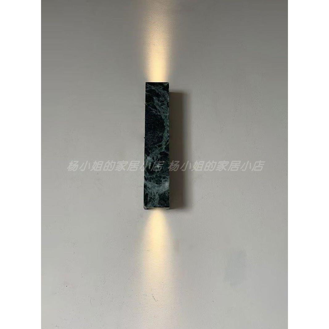 北欧轻奢大花绿大理石壁灯客厅背景墙灯设计师款卧室装饰壁灯
