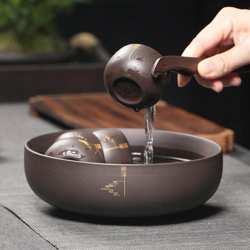 景德镇官方正品陶福气 家用紫砂功夫茶具套装 整套陶瓷茶壶茶杯茶
