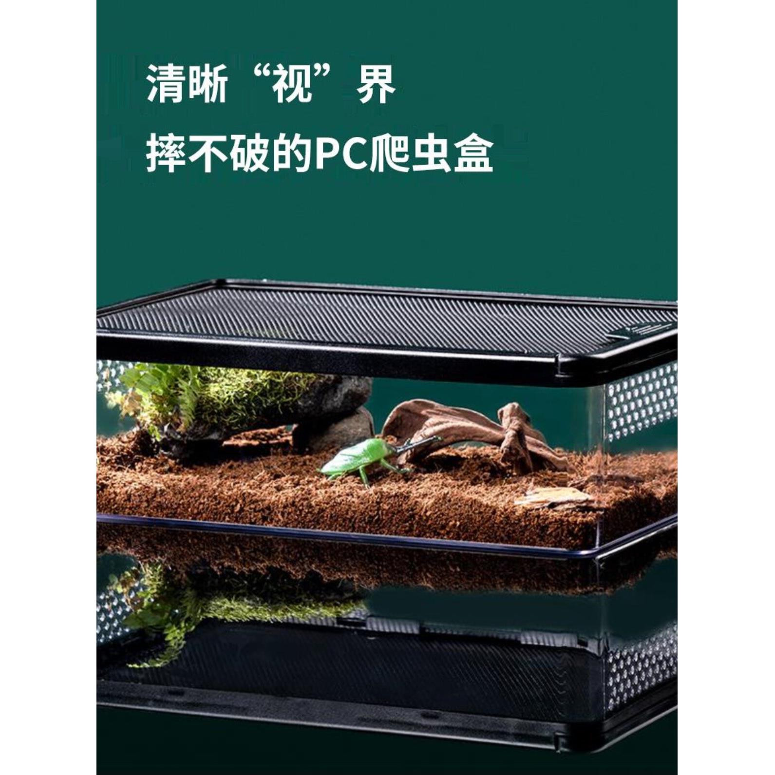 爬宠饲养箱豹纹守宫宠物蛇蜘蛛甲虫角蛙蝎子爬虫防逃逸饲养盒蚕宝