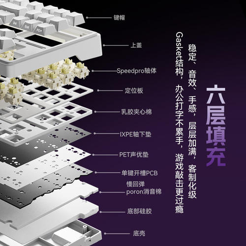 RK R87PRO V2低延迟双8K续航久游戏电竞无线三模热插拔机械键盘