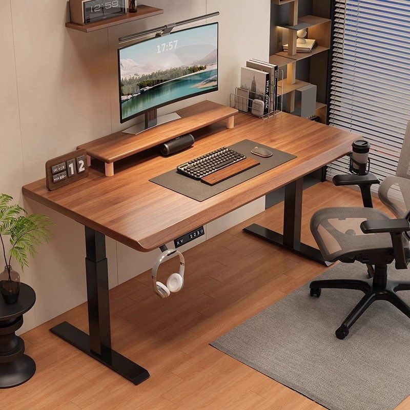 实木电动升降桌电脑桌学习桌书桌电竞桌子家用办公桌可升降工作台,住宅家具,电脑桌,淘宝优惠券,粉丝福利购,淘宝优惠卷