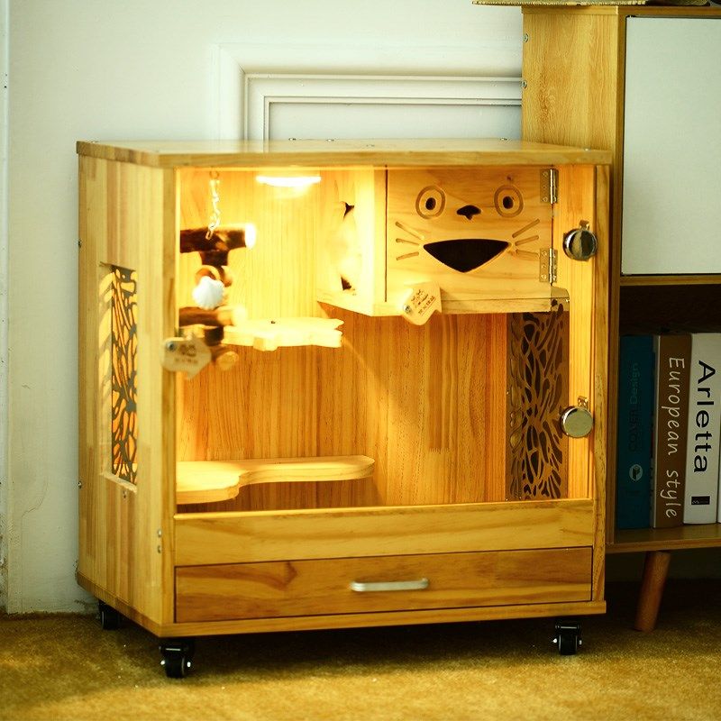 贝宠优品龙猫笼柜孕婴房窝豪华别墅笼子专用家用实木柜笼兔笼定制,宠物/宠物食品及用品,笼子,淘宝优惠券,粉丝福利购,淘宝优惠卷