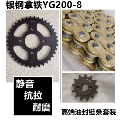 适用于银钢拿铁YG200-8/8A铁甲骑兵链盘牙盘链轮套链静音油封链条