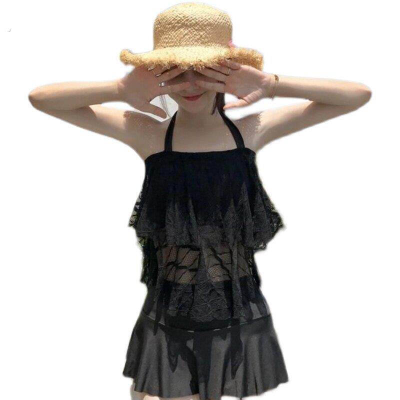 泳衣分体女式2024新款高级感纯欲遮肚子高颜值小胸平胸专用带胸垫