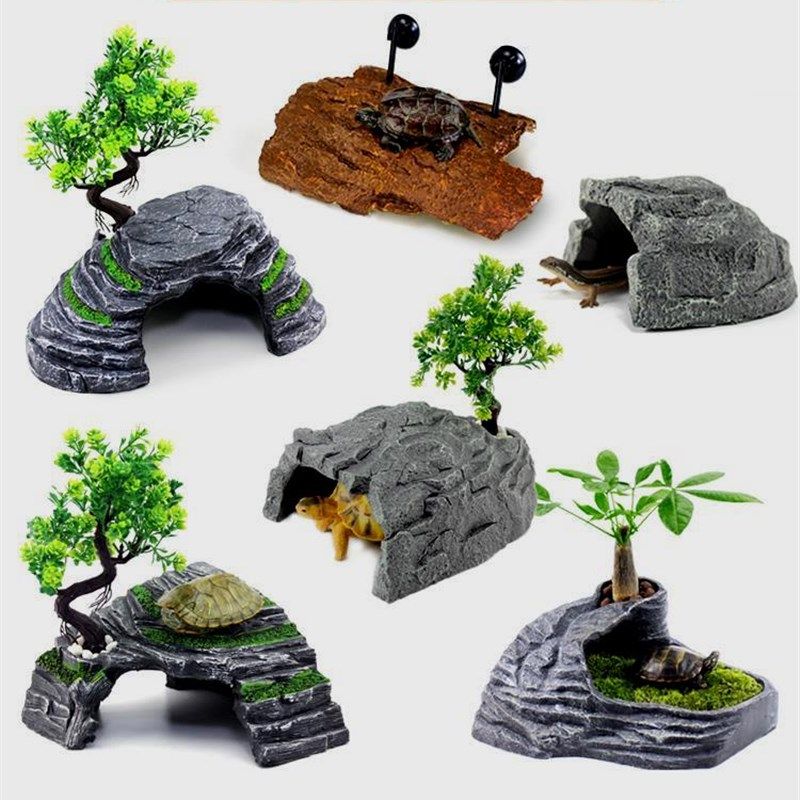 爬宠饲养箱宠物箱守宫冬眠陆龟躲避屋窝洞穴造景蜘蛛乌龟晒台山洞
