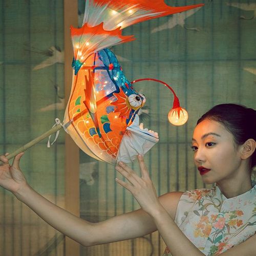 王的手创安康鱼灯笼中秋节手工DIY材料包花灯竹编中式古风国潮