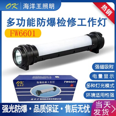海洋王FW6601防爆检修工作灯多功能磁吸红蓝警示充电棒管灯led灯