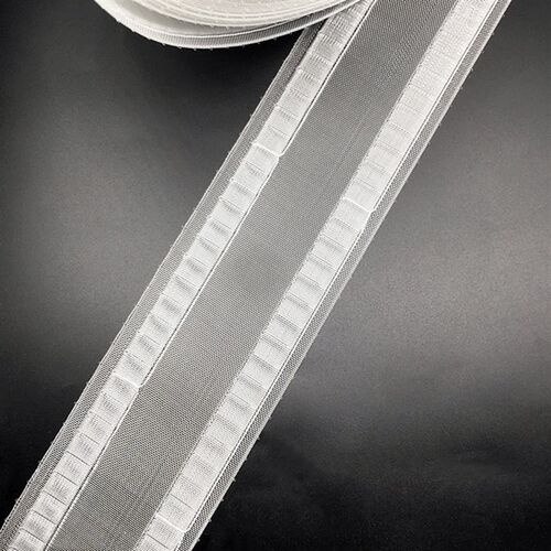 7.6公分双边尼龙带半透明挂钩带蛇形帘带韩折穿钩带窗帘布条布带