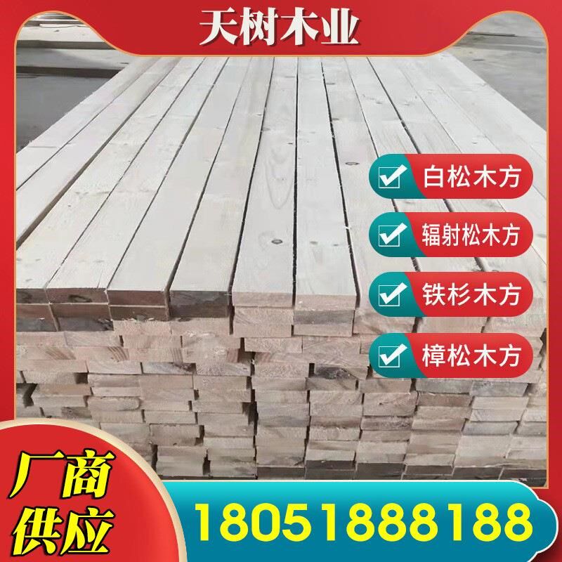 辐射松铁杉樟子松方木加工轨枕钢轨桥梁垫木原木垫板木方