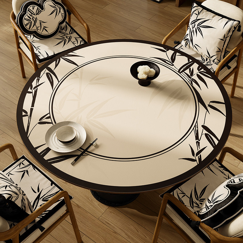 喜即竹韵防水防油防烫免洗桌垫酒店饭店家用圆形大圆桌餐桌布台布,居家布艺,桌布,淘宝优惠券,粉丝福利购,淘宝优惠卷