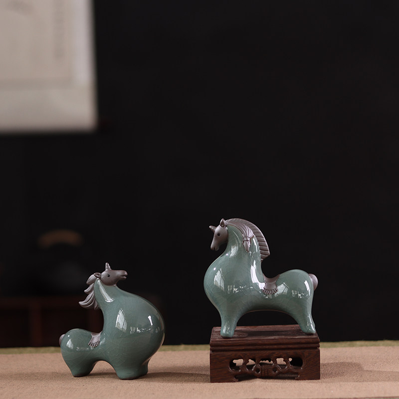 陶瓷创意唐马摆件招财客厅玄关酒柜桌面茶宠装饰办公桌生肖马摆设,家居饰品,装饰摆件,淘宝优惠券,粉丝福利购,淘宝优惠卷
