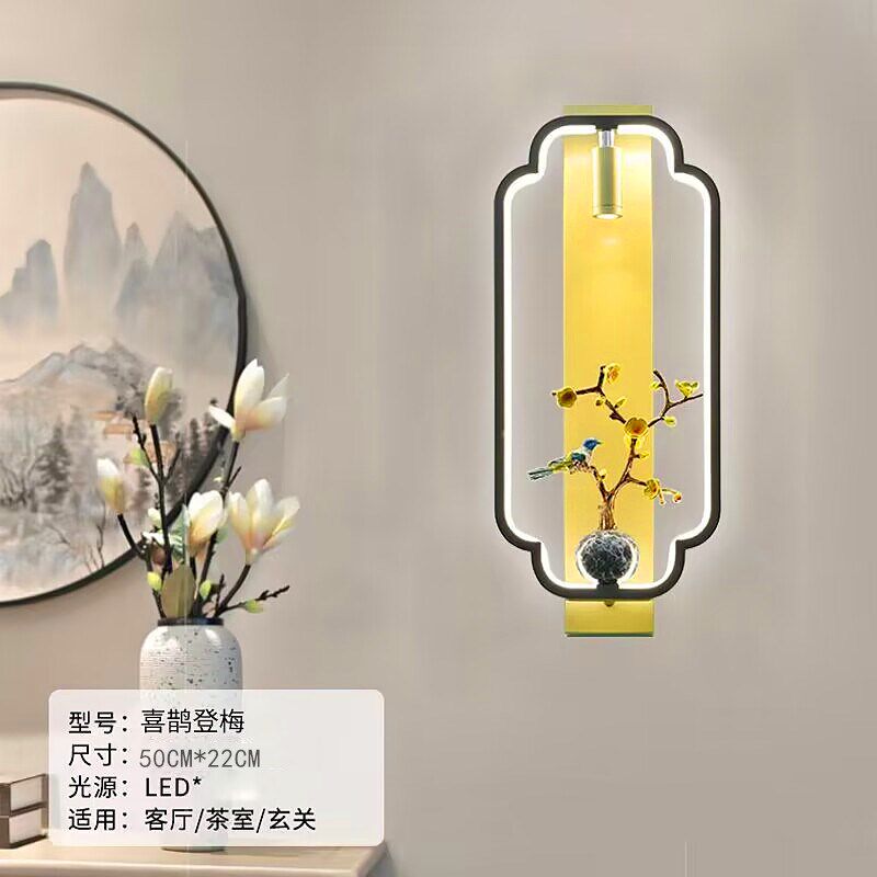 新款壁灯中式客厅卧室背景墙电视墙灯过道走廊灯陶瓷树脂灯上档次