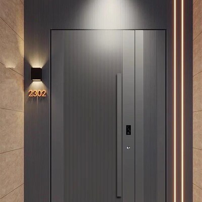 入户门别墅大门子母门双开对开门进户铜铸铝门一门一景防盗门