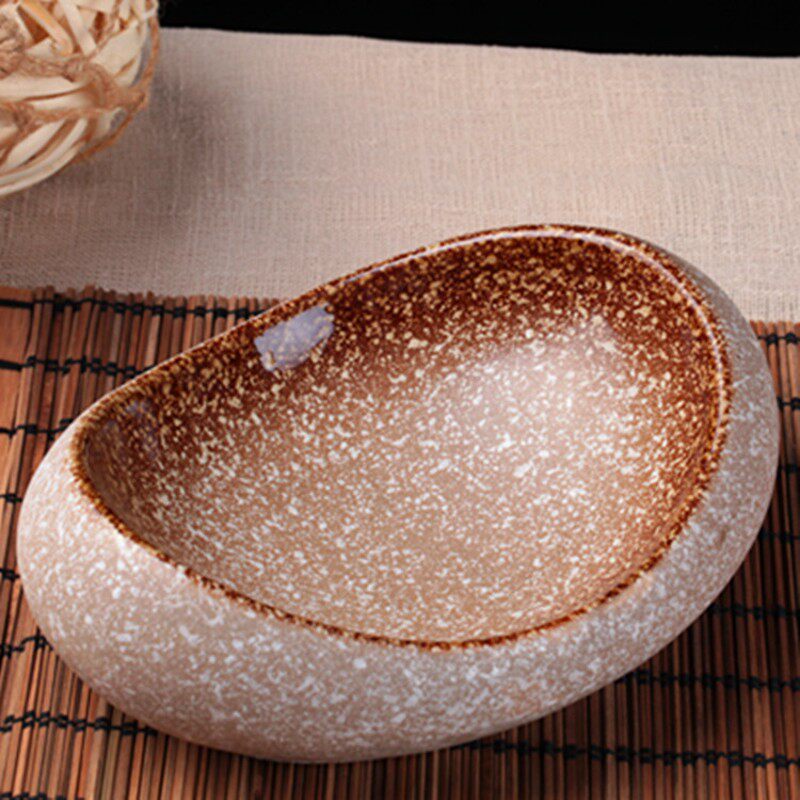 中式仿古农家乐特色餐具小炒加厚碗菜碗创意元宝形碗小炒菜凉菜碗