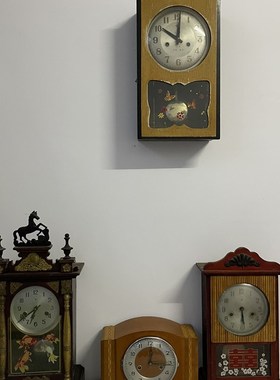 老物件怀旧农村老式挂钟老式机械挂钟表摆件农家乐民俗复古装饰品