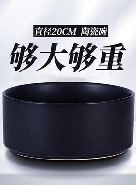 猫碗陶瓷狗碗黑色水碗黑碗猫咪狗盆狗狗碗食盆宠物喝水猫盆猫食盆