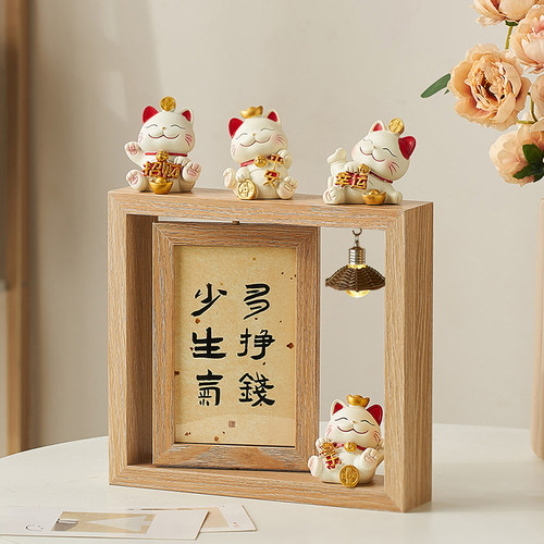 7寸七寸6寸六寸实木质双面旋转照片相框小摆台摆件装饰画高级感