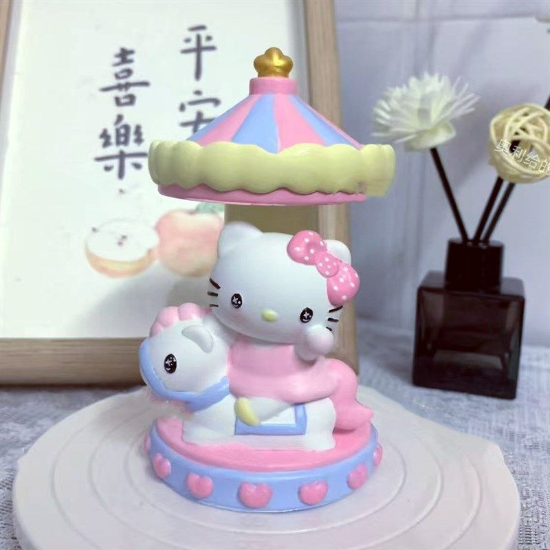 旋转木马KT猫儿童手绘新款涂鸦模具彩绘石膏娃娃乳胶3d立体磨具