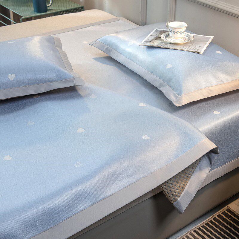 2024夏季冰丝凉席三件套可水洗机洗家用床席夏天可折叠单人冰丝席,床上用品,冰丝席,淘宝优惠券,粉丝福利购,淘宝优惠卷