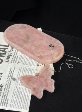 粉红色水晶天然大理石托盘斯堪的纳维亚梳妆台珠宝化妆品存储托盘