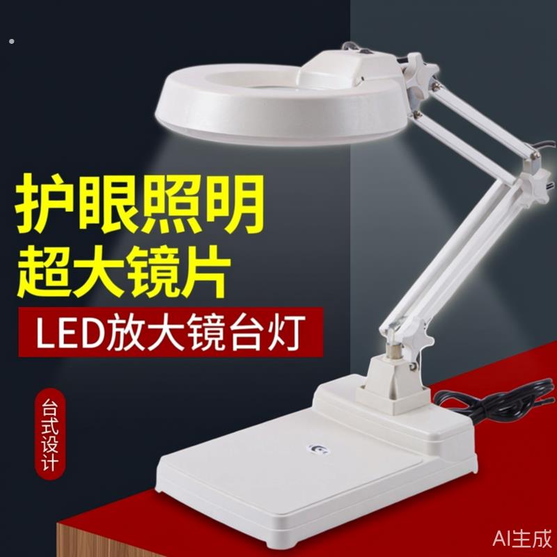 手机维修工具台式带灯10倍高清老人阅读电子检验工作台放大镜灯新