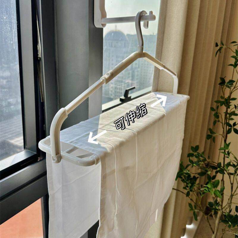 家用可伸缩多功能晒衣架无痕防滑晒被子收纳架挂衣服晒被子神器