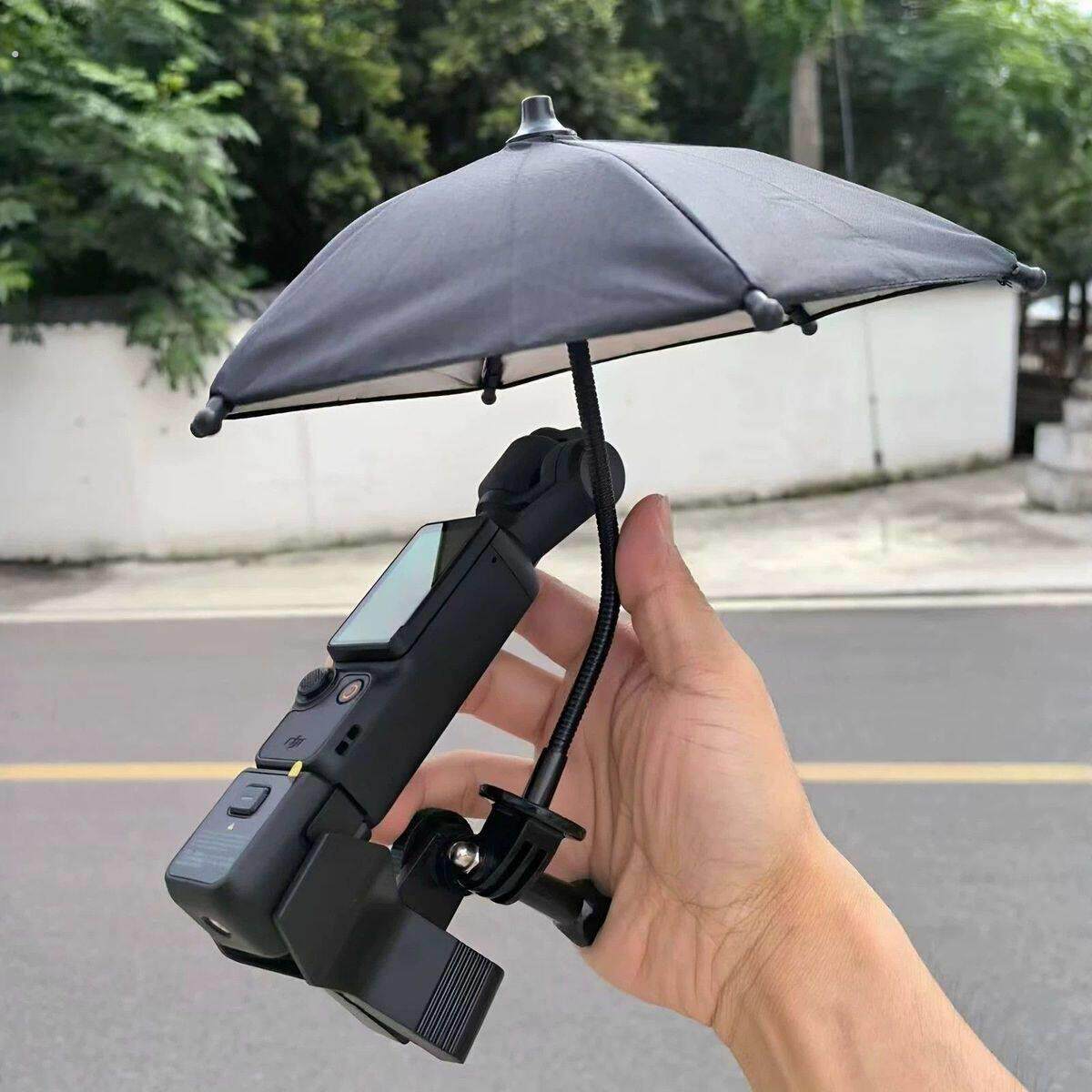 追星大疆雨伞万能夹子小雨伞手机支架相机遮阳防晒防雨伞