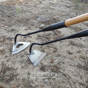 全锰钢淬火小锄头种菜除草专用松土神器木柄大锄农用钢锄锄草利器