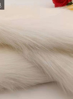 6CM纯白色长毛绒布料展台毛毛布装饰垫首饰柜台布拍摄背景布橱窗