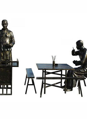 人物玻璃钢石膏定制农村卖膜吹糖人小吃雕塑街边卖红薯雕像摆件